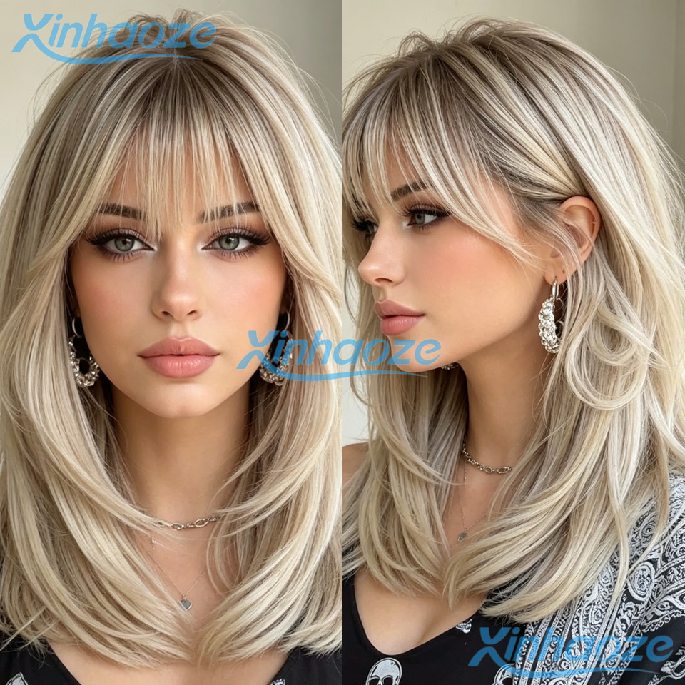 613 Blonde Body Wave Lace Front Wig - Peruki z naturalnych włosów, blond platynowy,