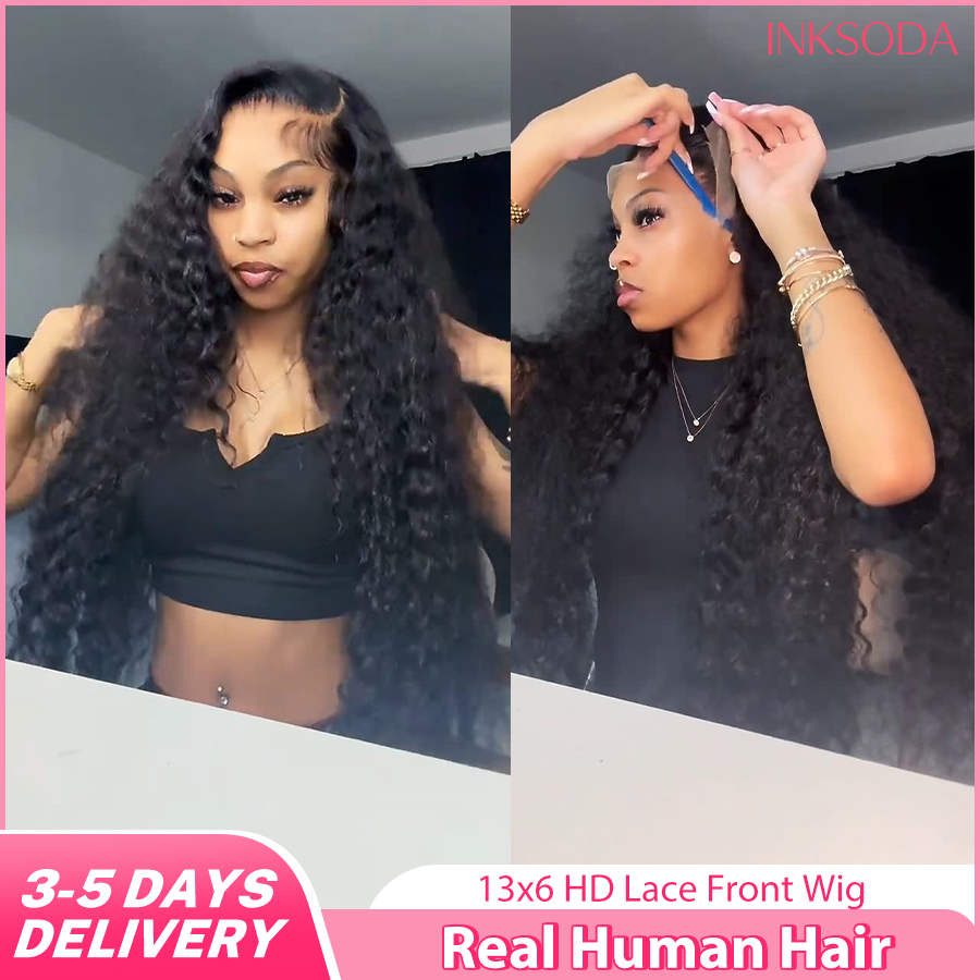 Human Hair Wigs - Peruki z ludzkich włosów Deep Wave,
