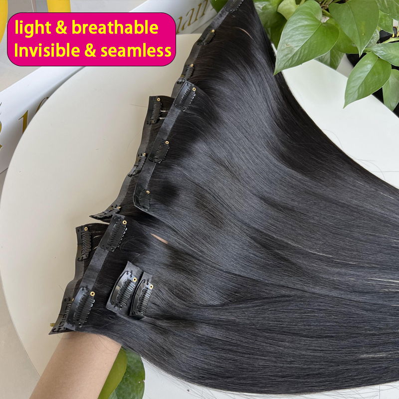 7 szt. Niewidoczne, bezszwowe  – Seamless Clip In Hair Extensions Human Hair recenzja i cena