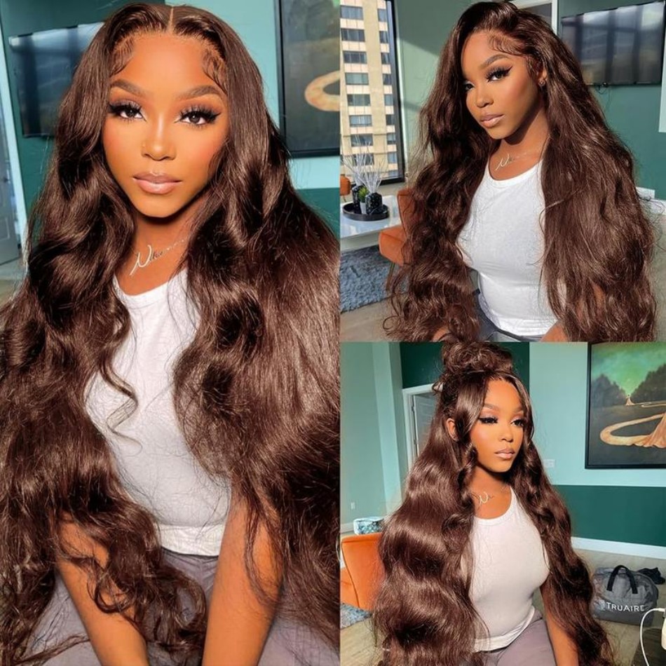 Czekoladowo-brązowa peruka z n – Hd Lace Frontal Wig Human Hair Pre Plucked recenzja i cena