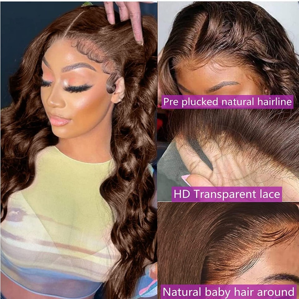 Czekoladowo-brązowa peruka z n – Hd Lace Frontal Wig Human Hair Pre Plucked recenzja i cena